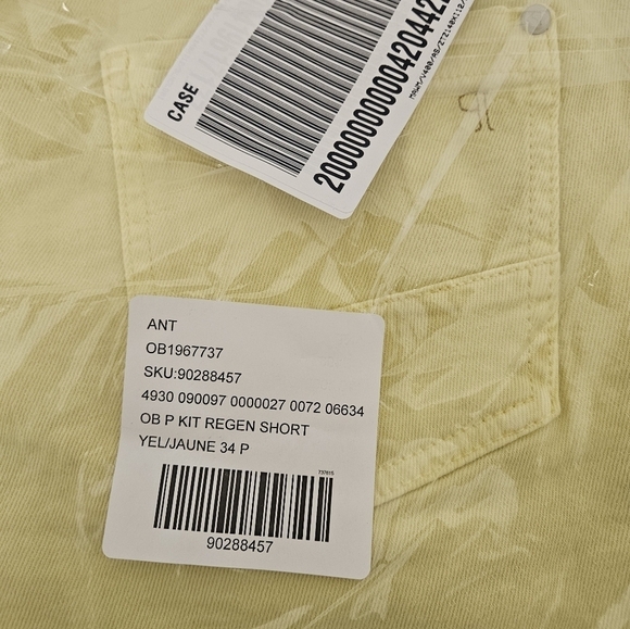 Anthropologie Pilcro The Kit Regenerative Mid Rise Cotton Shorts in Yellow NWT - Picture 11 of 16